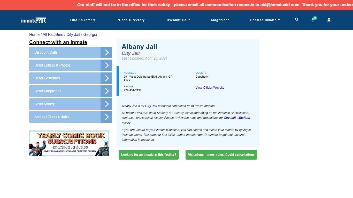 Albany Jail | Inmate Locator