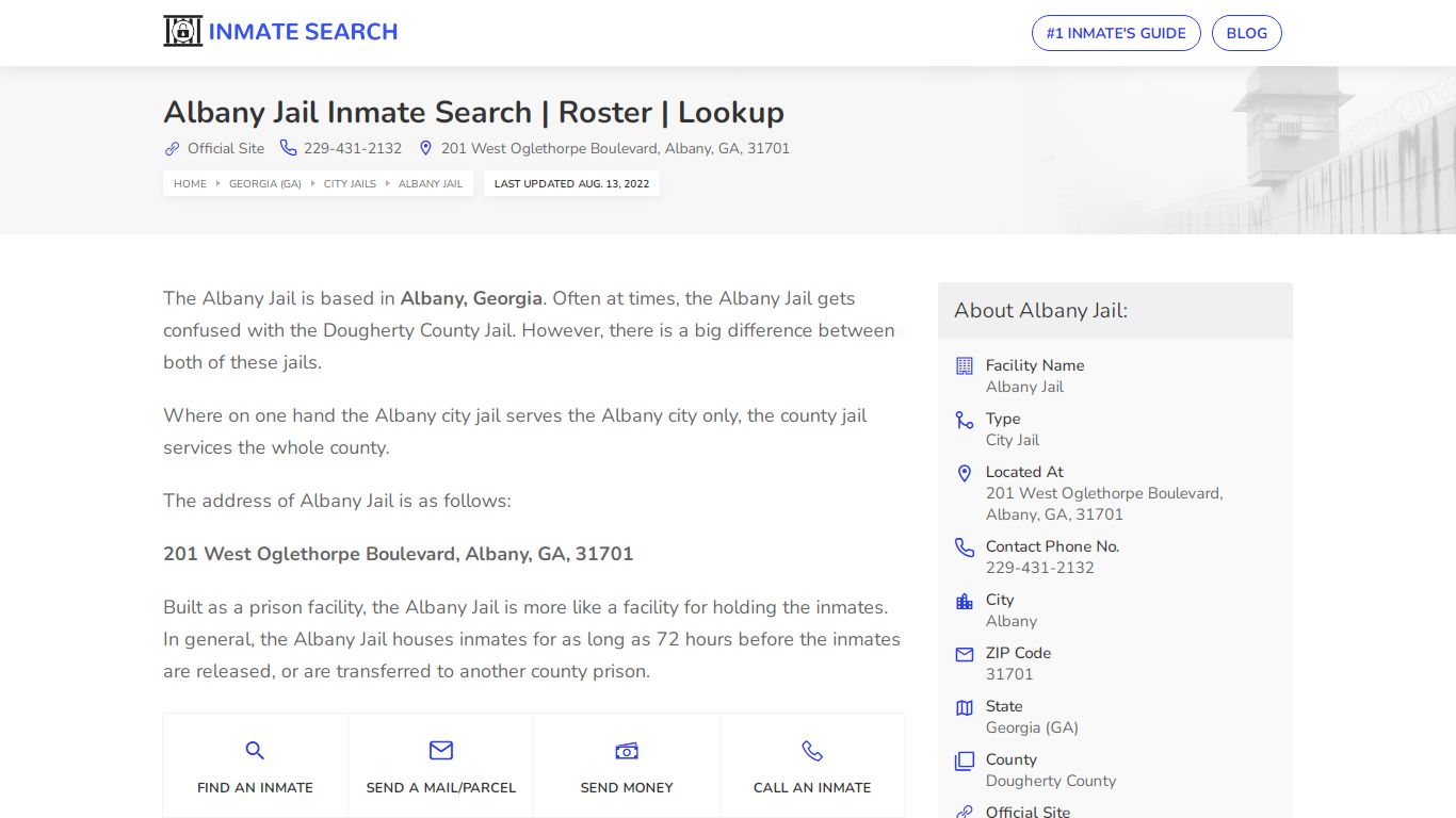 Albany Jail Inmate Search | Roster | Lookup